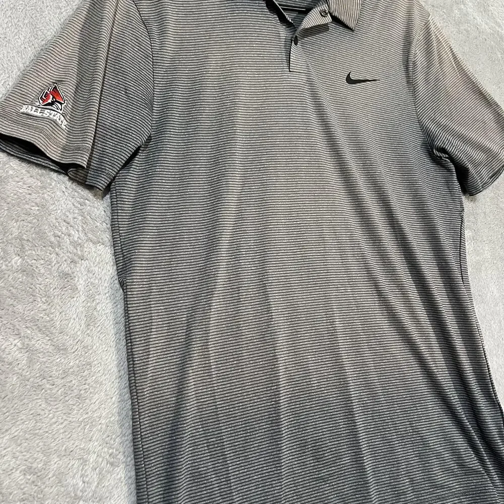 Ball State Cardinals Shirt Mens Small Nike Tiger Woods Dri Fit Golf Polo NCAA